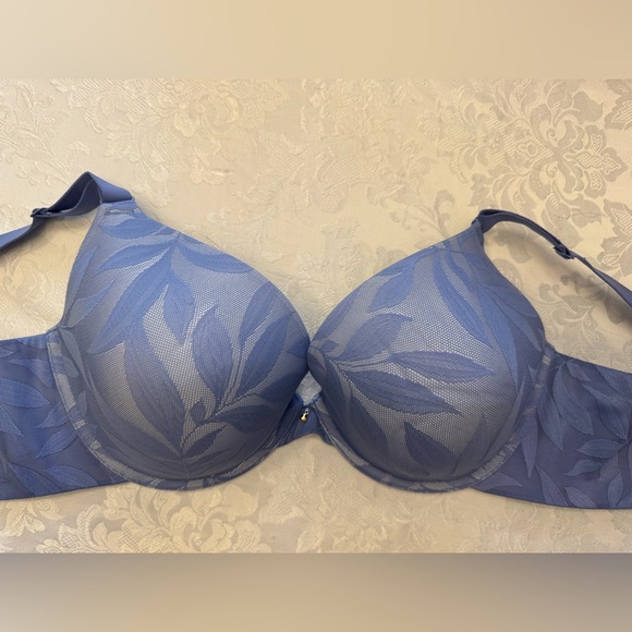 Cacique Other - Cacique Boost Plunge Bra Size 48B Blue‎ Floral Beige Underwire Push Up